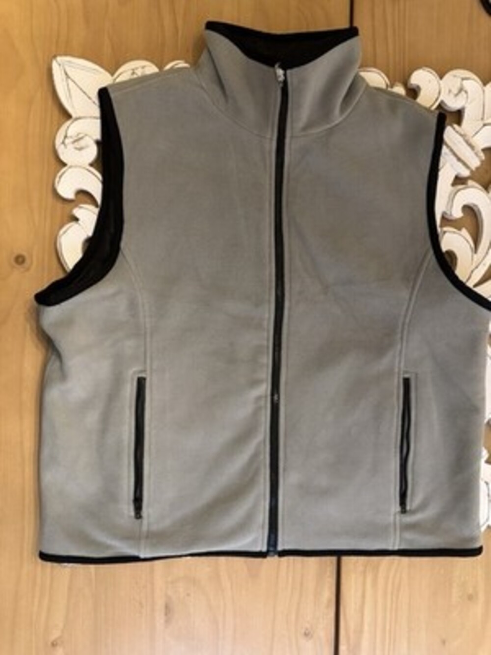 Unknown Brands, Unknown Size Gray Fleece Tech Zipper Vest